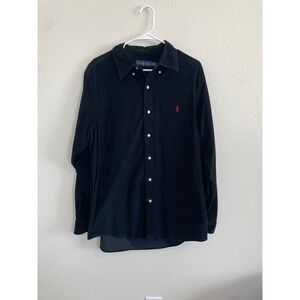 Ralph‎ Lauren Mens XL Corduroy Shirt Black Long Sleeve Red Pony Button Down
